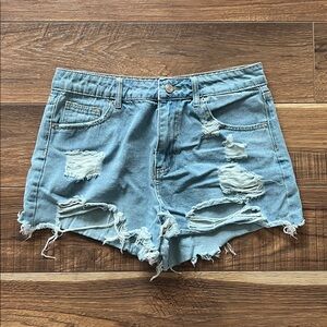 SHEIN Distressed Denim Women Shorts